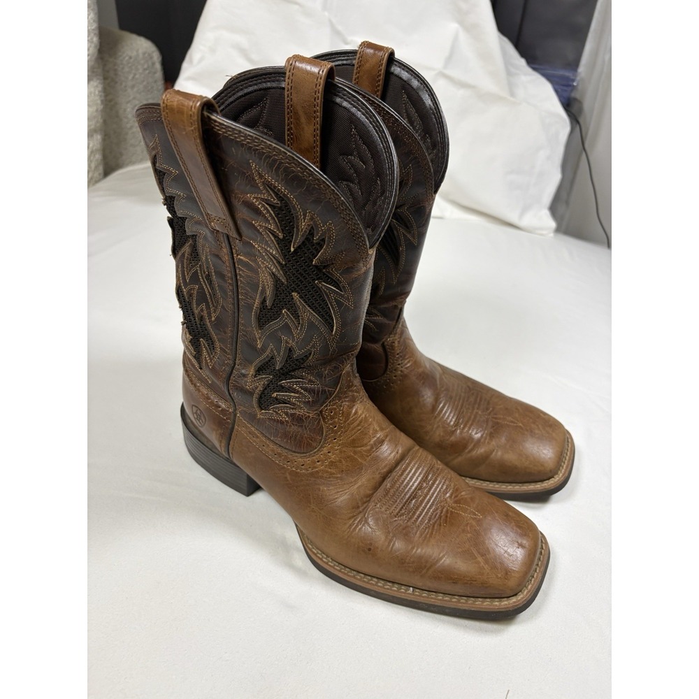 Ariat Sport Cool VentTEK Western Cowboy Boots Mens 9.5D Wide Square Toe 10031446